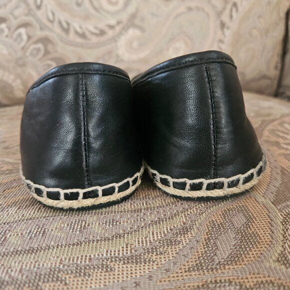 COACH Rhodelle Black Leather Espadrille Flat Loafer Shoes Black Sz  8.5B - Picture 8 of 11